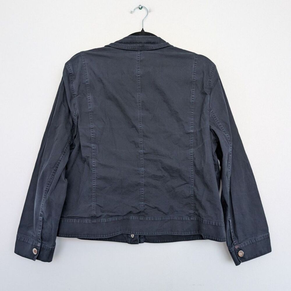 Lafayette 148 Navy Snap Button Collared Lightweig… - image 2